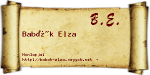 Babák Elza névjegykártya
